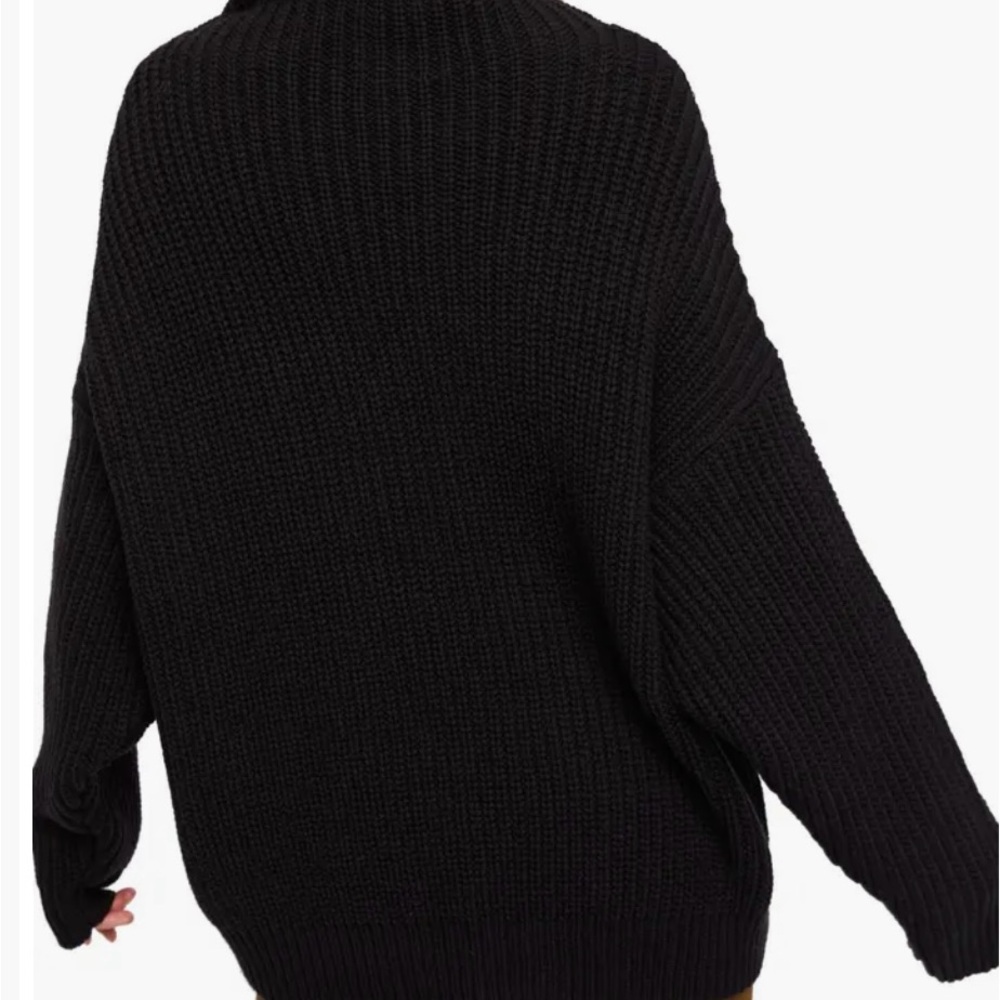 Free People Black swim too deep turtleneck sweater - Picture 2 of 9